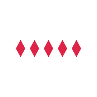 A horizontal divider repeats 5 diamonds motifs in an evenly spaced row.