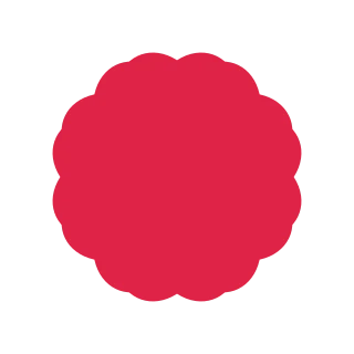 A radial flower has 8 rounded petals arranged around a circular centre.
