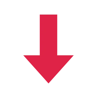 A block arrow points down with open space around its edges.