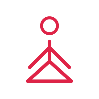 A simple faceless line figure is shown meditating, with a circular head and clearly separated limbs.