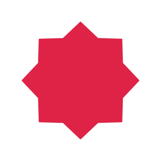 A soft radial badge has 8 evenly spaced outward points.