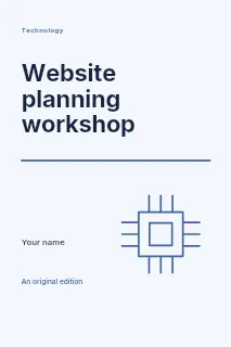 Website planning workshop book cover template · Typography & ornament