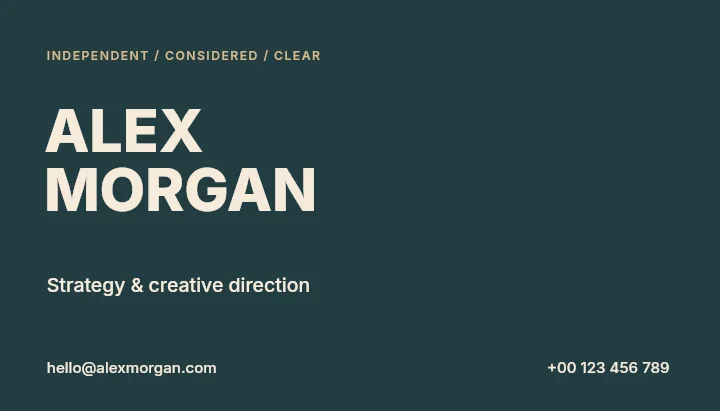 Alex Morgan business card template · Consultant business card