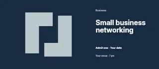 Small business networking event ticket template · Horizontal photo dialogue