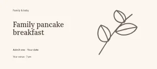 Family pancake breakfast event ticket template · Horizontal photo dialogue