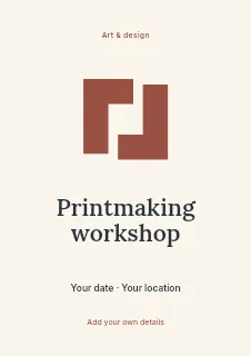 Printmaking workshop flyer template · Illustrated folio