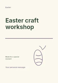 Easter craft workshop flyer template · Typography & ornament