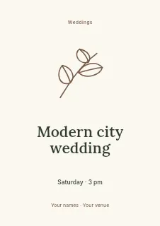 Modern city wedding flyer template · Illustrated folio