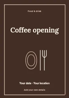 Weekend Coffee Opening flyer template · Framed editorial