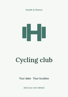 Weekend Cycling Club flyer template · Illustrated folio