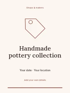 Handmade pottery collection invitation template · Botanical invitation