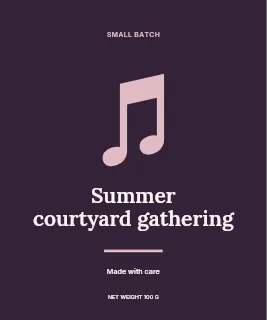 Summer courtyard gathering label template · Artisan label