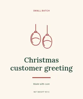 Christmas customer greeting label template · Artisan label