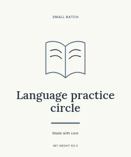 Language practice circle label template · Artisan label