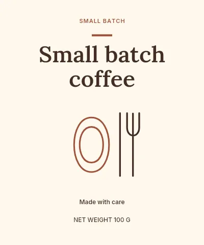 Small Batch Coffee label template · Artisan label