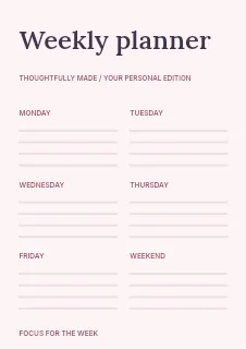Birthday baking afternoon planner template · Structured planners