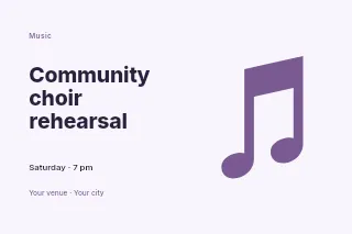 Community choir rehearsal postcard template · Horizontal photo dialogue