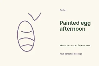 Painted egg afternoon postcard template · Horizontal photo dialogue