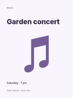 Spring Garden Concert poster template · Fine-line cover