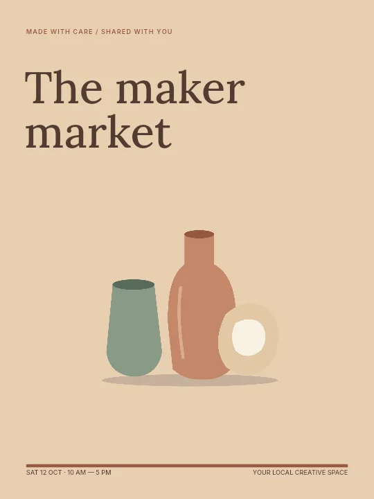 The maker market poster template · Illustrated poster