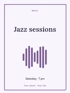 Weekend Jazz Sessions poster template · Framed editorial