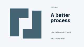 A Better Process presentation cover template · Horizontal photo dialogue