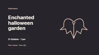 Enchanted Halloween garden presentation cover template · Horizontal photo dialogue