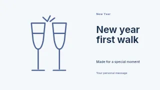 New Year first walk presentation cover template · Horizontal photo dialogue