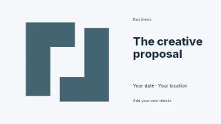 The Creative Proposal presentation cover template · Horizontal photo dialogue