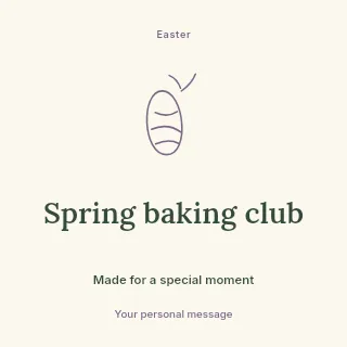 Spring baking club social media post template · Illustrated folio