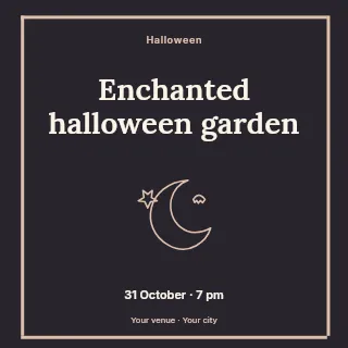 Enchanted Halloween garden social media post template · Framed editorial