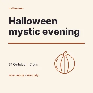 Halloween mystic evening social media post template · Typography & ornament