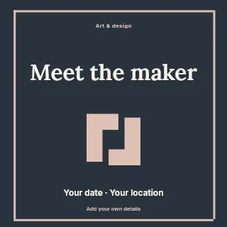 Meet the Maker social media post template · Framed editorial