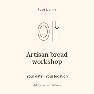 Artisan bread workshop social media post template · Illustrated folio