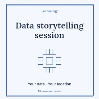 Data storytelling session social media post template · Framed editorial