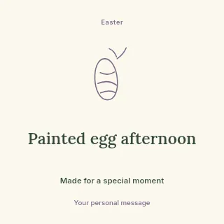 Painted egg afternoon social media post template · Illustrated folio