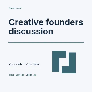 Creative founders discussion social media post template · Typography & ornament