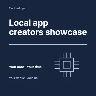 Local app creators showcase social media post template · Typography & ornament