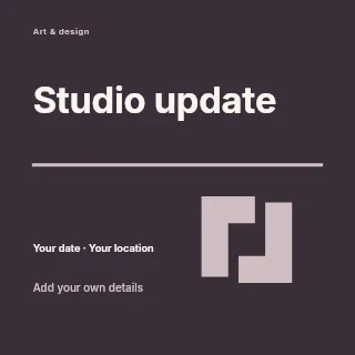 Studio Update social media post template · Typography & ornament