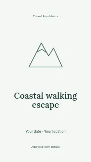 Coastal walking escape instagram story template · Illustrated folio