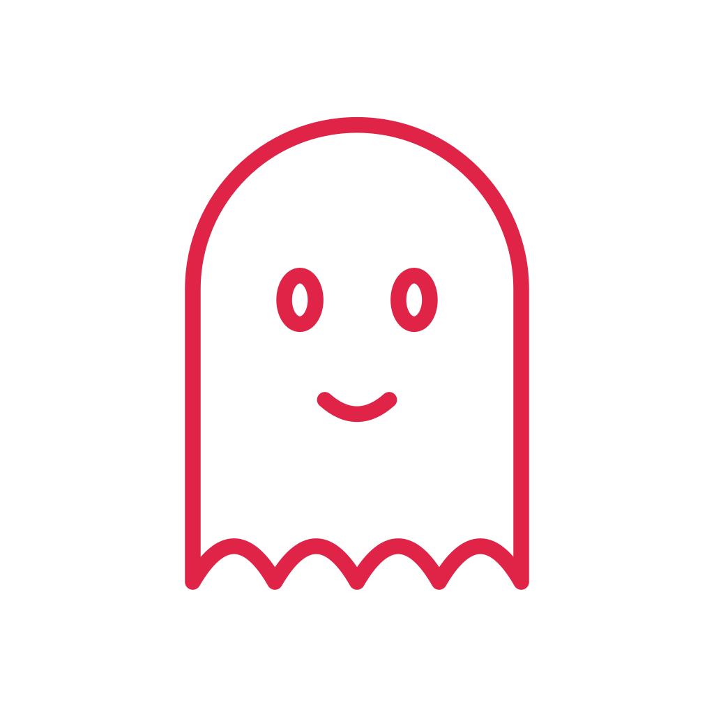 Rounded Halloween ghost.