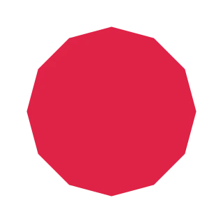A mathematically regular 12-sided polygon with equally spaced vertices.