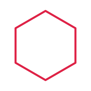 A mathematically regular 6-sided polygon with equally spaced vertices.
