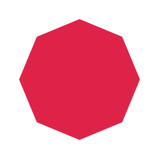 A mathematically regular 8-sided polygon with equally spaced vertices.