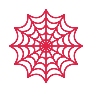 12 spoke spider web with 5 rings.