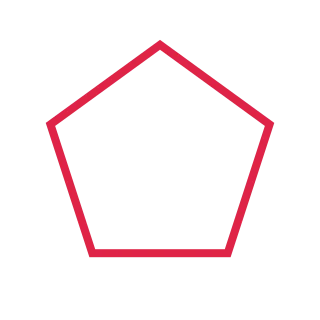 A 5 sided geometric frame uses a single fine outline.