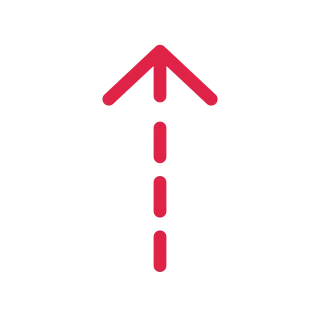 A dashed arrow points up with open space around its edges.