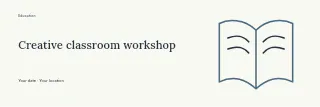 Creative classroom workshop banner template · Horizontal photo dialogue