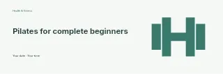 Pilates for complete beginners banner template · Horizontal photo dialogue