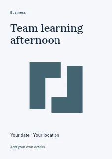 Team learning afternoon flyer template · Fine-line cover
